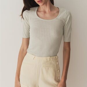 DÔEN Anthia pointelle t-shirt size XS NWT